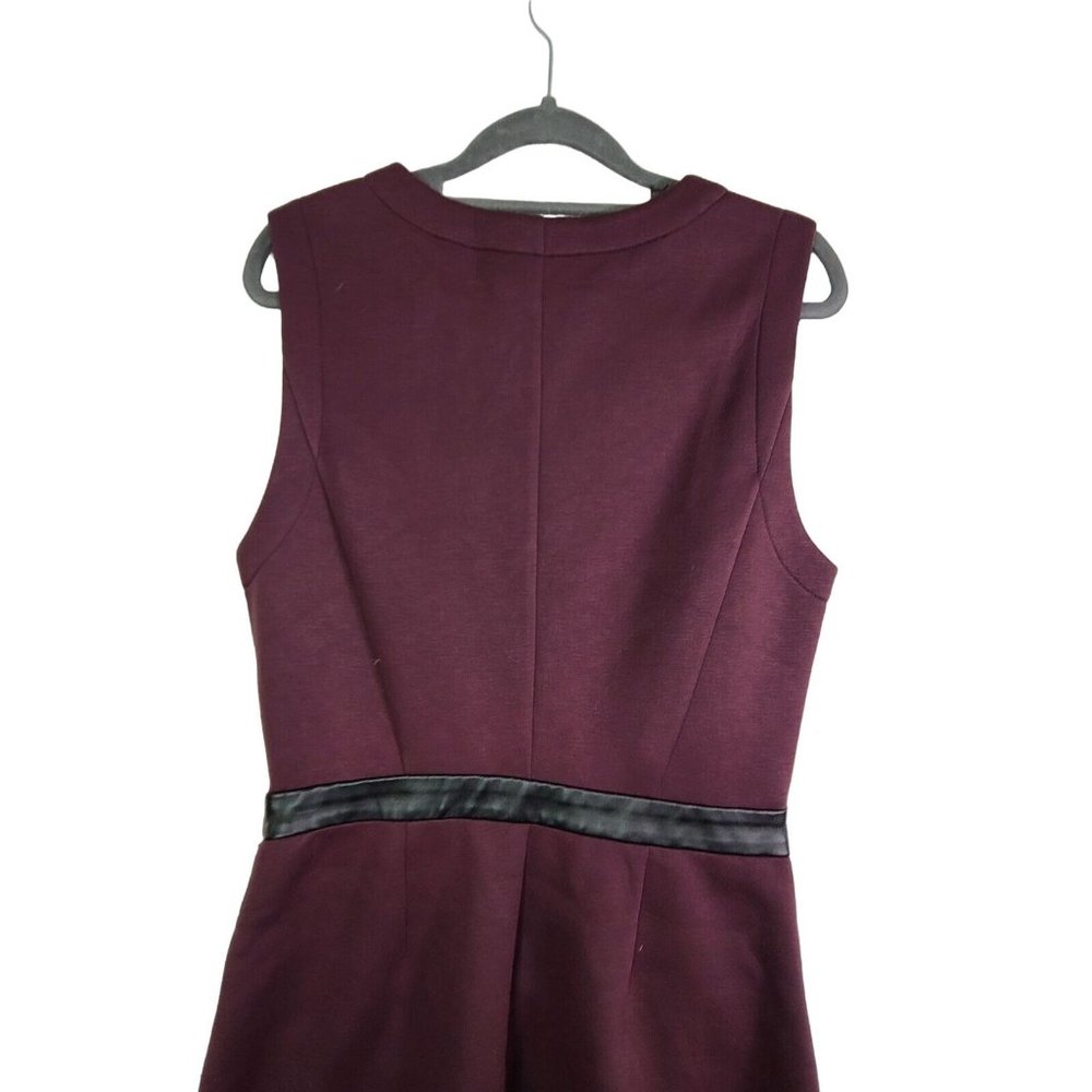 Robert Rodriguez Plumb Neoprene Sleeveless A-Line Dress Front Zip Zip Pockets 10 - Picture 9 of 11